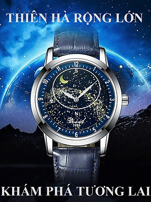 Đồng hồ cơ nam tự động DIZIZID Automatic chính hãng - Dây da cao cấp - Chống nước tốt - Thiết kế dải ngân hà dạ quang chuyển động độc đáo DZCTD99