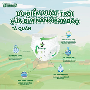 COMBO 3 Bịch tã/bỉm QUẦN Nano Bamboo sợi tre M/L/XL/XXL/XXXL (132 Miếng) tiết kiệm 120k kèm quà tặng