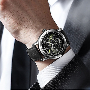 Đồng hồ cơ nam tự động DIZIZID Automatic chính hãng - Dây da cao cấp - Chống nước tốt - Thiết kế dải ngân hà dạ quang chuyển động độc đáo DZCTD99