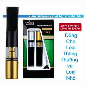 Bộ 2 Đầu Lọc Thuốc Màu Bạc Dùng Cho Loại Nhỏ Vàng Dùng Cho Loại Thông Thường