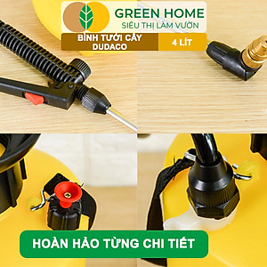 Bình Tưới Cây Dudaco, GreenHome, 4 Lít, Phun Xa 2 Chế Độ, Bơm Nhẹ Tay, Tưới Cây Phun Sương, Bền, Đẹp