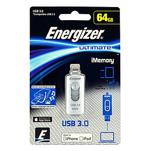USB Energizer 64GB Lightning OTG Ultimate FOTL3U064R - Hàng Chính Hãng