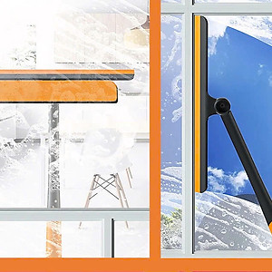 Cây gạt nước lau kính đầu mềm chống trầy xước Đa Năng 3 in1 - Chổi Lau Kính Kèm Gạt Nước Silicon Xoay 360 Độ Chống Trượt