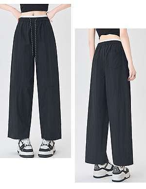 Quần ống rộng nữ, chất liệu Lụa gió cao cấp, mềm mịn, mát mẻ, Quần dài nữ form rộng thoải mái form 40-62 kg