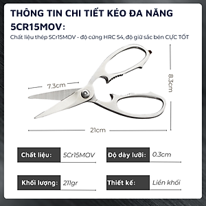 Kéo đa năng DandiHome thép cao cấp giữ độ bén tốt