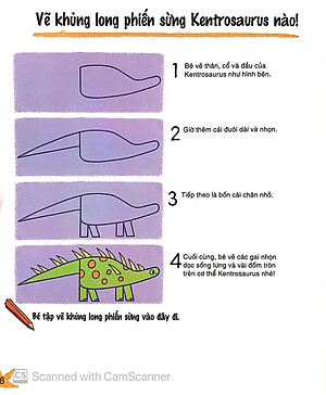 Sách Cùng Vẽ Khủng Long - Các Bước Vẽ Cơ Bản