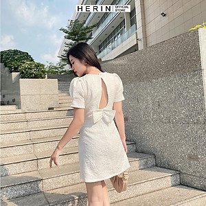 Đầm dự tiệc gấm nữ trắng dễ thương diện tết cực xinh mã [GAM XOP]