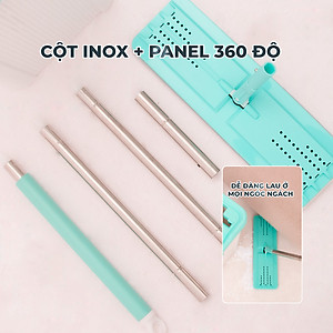 Bộ Lau Nhà MyJae Đài Loan Sợi Fiber Xoay 360 Độ Thông Minh 125cm