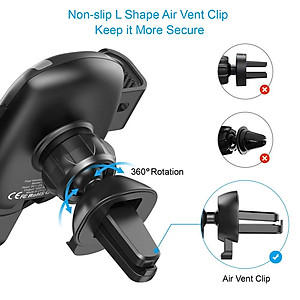 Giá đỡ kiêm Sạc không dây 10W hiệu CHOETECH H-T536S trên xe hơi / ô tô hiệu  (sạc nhanh chuẩn MFI Apple, Công suất 10W, công nghệ Gravity) - Hàng chính hãng