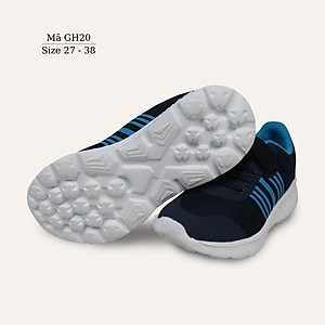 Giày thể thao bé trai 3 - 12 tuổi Urabn Footprint cao cấp siêu nhẹ kháng khuẩn quai dán điều chỉnh linh hoạt phù hợp cho trẻ em đi học, chạy bộ màu xanh dương khỏe khoắn và năng động GH20