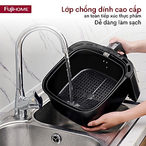 Nồi chiên không dầu điện tử 8 Lít Fujihome A7D, LCD điều khiển cảm ứng - Hàng chính hãng