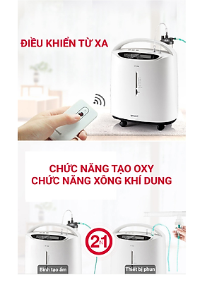 Máy Tạo Oxy Y Tế 93% Yuwell 8F-5AW - Hỗ Trợ Bệnh Nhân Suy tim, Suy phổi, Rối loạn hô hấp - Bảo Hành 1 Năm