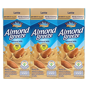 Blue Diamond - Thùng Sữa Hạt Hạnh Nhân ALMOND BREEZE vị Latte 180ml x 24 Hộp