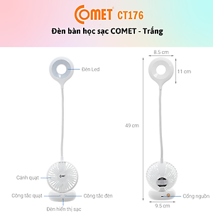 Đèn Bàn - Đèn Sạc 2 Trong 1 LED COMET CT176