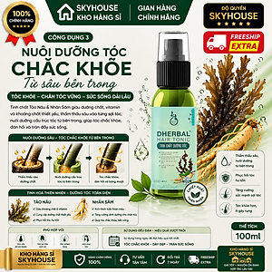 Tinh chất dưỡng tóc thảo dược thiên nhiên chiết xuất tảo nâu nhân sâm độc quyền DHERBAL chai 100ml tinh chất mọc tóc chính hãng