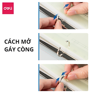 File Còng Sắt Kèm 4 Lá Học Sinh A4 Deli - 4 Còng Đựng File Tài Liệu Lưu Trữ Hồ Sơ Chứng Từ Văn Phòng Cao Cấp - PE110