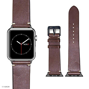 Dây Đeo Apple Watch 49mm 46mm 45mm 44mm 42mm, Chất Liệu Da Bò Cao Cấp, Phong Cách Vintage Hoài Cổ, Tương Thích Các Phiên Bản Series Ultra2/Ultra/SE2/SE/10/9/8/7/6/5/4/3/2/1