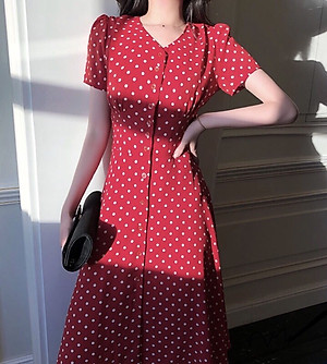 Đầm xòe họa tiết chấm bi đẹp