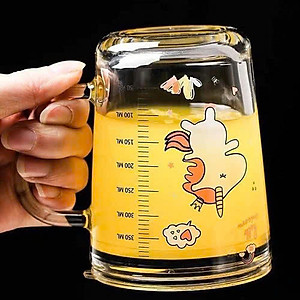Cốc chia vạch thủy tinh 400ml tiện lợi cho các mẹ căn chỉnh mực nước và sữa hàng ngày 