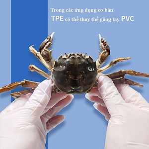 Găng Tay TPE Siêu Dai - Dùng Trong Thực Phẩm - Vệ Sinh (100 Cái/Hộp) - Chính Hãng