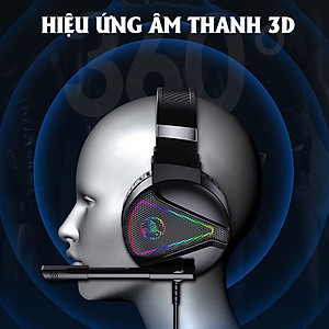 Tai nghe chụp tai Gaming tích hợp Mix HXSJ F16 RGB Jac 3.5mm âm thanh 3D Bass cực đã chuyên dùng nghe nhạc, chơi game - Hàng chính hãng