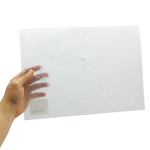 Bìa Nút F4 Có In - Flexoffice FO-CBF04 - Trong Suốt