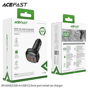 Sạc ô tô Acefast 66W 3 cổng 2xUSB-A + USB-C - B9 Hàng chính hãng Acefast