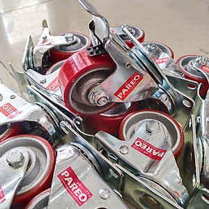 Bánh xe đẩy PU cốt gang càng xoay 360 có khóa 75-100-125mm - Happy Move Thái Lan