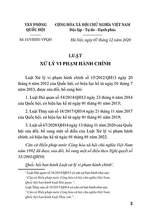 Sách - Luật Xử Lý Vi Phạm Hành Chính (Sửa đổi, bổ sung năm 2020) - ndbooks