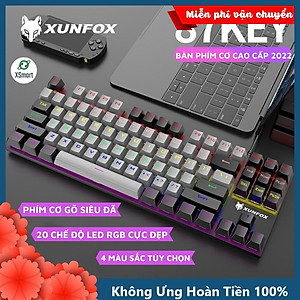 Bàn Phím Cơ Gaming XSmart K80 LED RGB 20 Chế Độ Nháy Cực Đẹp, Phím CƠ Gõ Siêu Đã, Thiết Kế Nhỏ Gọn Dùng Cho Máy Tính, Laptop - Hàng Chính Hãng