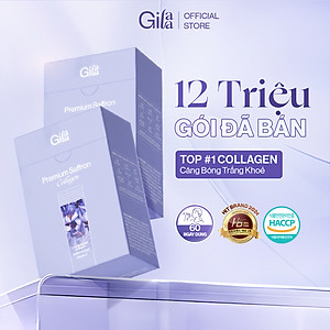 Combo 2 hộp Bột uống Collagen Gilaa Cao Cấp Kết Hợp Saffron (60 gói x 2)