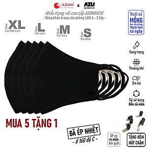 Khẩu trang vải Azumikichi màu đen, khẩu trang thời trang cao cấp sang trọng
