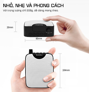 Máy Trợ Giảng Không Dây Shidu SD-M500 UHF Kèm Micro Cài Áo Có Dây - Hàng Chính Hãng