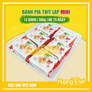 Đặc Sản Sóc Trăng - Bánh Pía Thịt Lạp Xưởng 500G, Đặc Sản Bánh Pía Nhân Mặn Tân Huê Viên Sóc Trăng [Túi 12 Bánh]