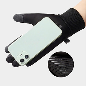 Găng tay nam mùa đông cảm ứng lót nỉ lông cực ấm lòng bàn tay chống trượt cao cấp GTN89