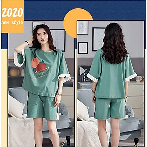 Đồ bộ ngủ mặc nhà thun cotton tay ngắn quần đùi siêu xinh