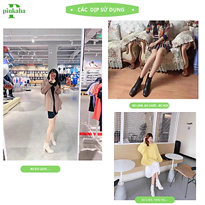 Bốt Nữ Khoá Sau Mũi Vuông Lót Lông Da Mềm Cao Cấp Màu Đen Be Siêu Đẹp Hót Trends 2023