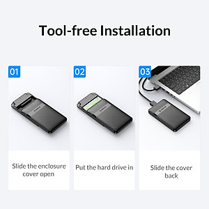 Hộp đựng ổ cứng 2,5" SSD/HDD SATA 3 Orico 2577U3-V1 - Hàng chính hãng