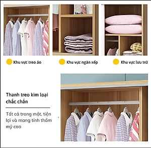 [Kèm Ảnh Thực Tế - Miễn phí vận chuyển & Lắp đặt] Tủ Quần Áo 2 Cánh Cửa Mini Đa Dụng OHAHA MN002 - Kiểu Nội Thất Lắp Ráp