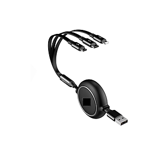 Cáp sạc đa năng dây rút Ho. X75 3 in 1 dây dẹp chống đứt, độ dài 1 mét ( hàng chính hãng)