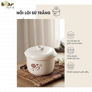 Nồi chưng yến điện Bear, Nồi nấu chậm 0.8L Bear Chính hãng, nấu cháo bản Quốc tế - Hàng chính hãng