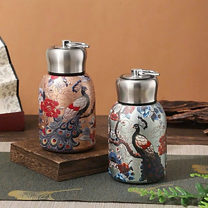 Bình Giữ Nhiệt Mini Con Công Sang Chảnh 300ml Lõi Inox Cao Cấp - Giữ Nhiệt Lâu, Dùng Đi Học Đi Làm - HÀNG CHÍNH HÃNG MINIIN