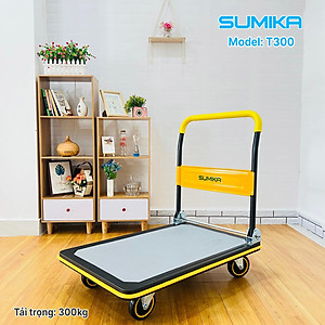 Xe đẩy hàng 4 bánh SUMIKA T300 - Khung thép, tay cầm gấp mở tiện lợi, tải trọng 300kg