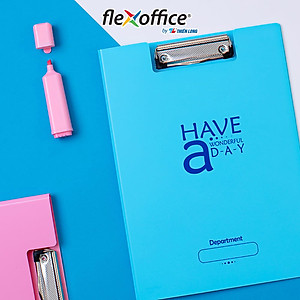 Bìa trình ký kép màu Xanh nhựa PP Thiên Long Flexoffice FO-CB03
