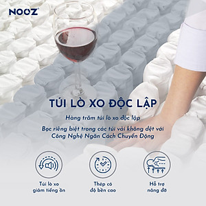 Nệm Foam Hybrid Latex NOOZ Home Goods Mattress Đệm Với Tầng Lò Xo Túi Và Lớp Cao Su Non Thiên Nhiên