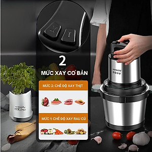 Máy xay thịt, máy xay tói ớt đa năng công suất mạnh mẽ 800W SOKANY SK-7028, dung tích 4L, cối INOX 304 - HÀNG CHÍNH HÃNG - DELIYA
