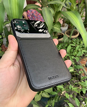 Ốp lưng da kính cao cấp dành cho iPhone 11 Pro - Màu đen - Hàng nhập khẩu - DELICATE