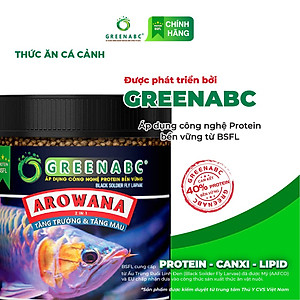 Thức ăn Cá Rồng GREENABC - Protein 40, tăng size, tăng màu, tăng đề kháng, vảy rực rỡ - Hộp 350g