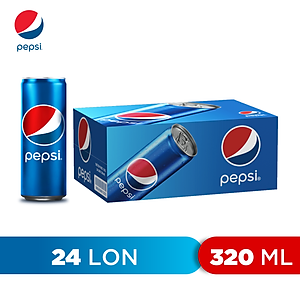 Thùng 24 Lon Nước Ngọt Có Gaz Pepsi lon xanh (320ml/lon)