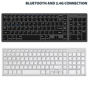 Bàn phím không dây K635 - pin sạc TypeC - đa kết nối bluetooth 5.0 + 3.0 + Usb wireless 2.4g hàng nhập khẩu